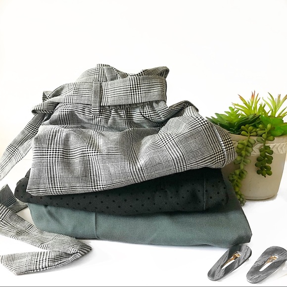 Lot of 2 H&M Zara Pants Polka Dot Ankle Crop Teal - Picture 2 of 9